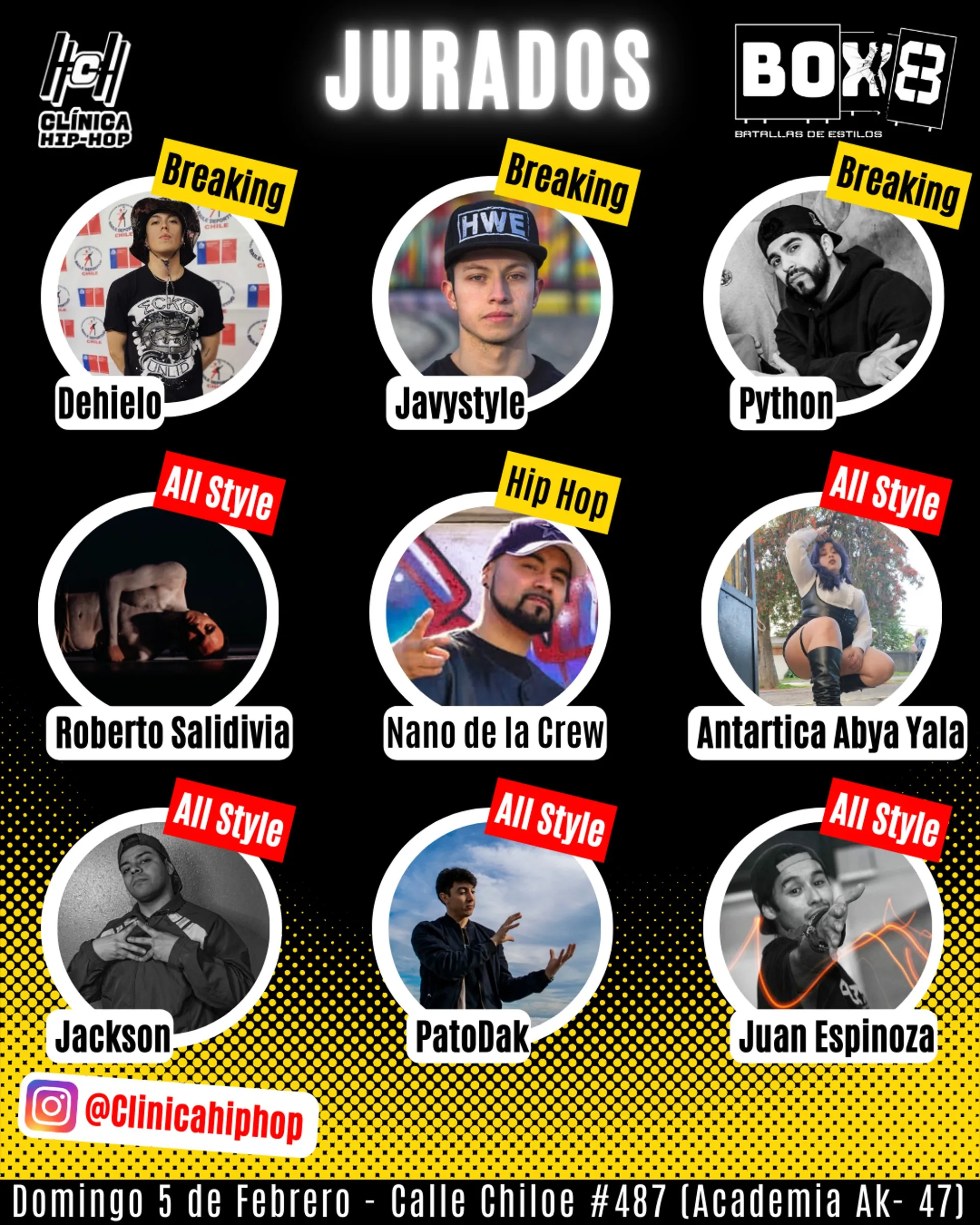 El panel de jurados BOX8 Batalla de Estilos 2023